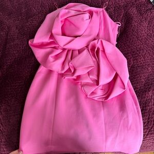 Pink Ruffle Detail Mini Dress